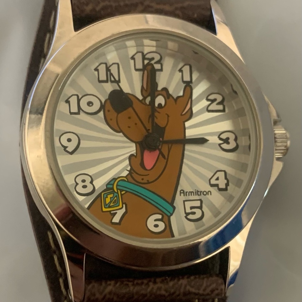 Armitron Silver and Brown Dog Watch with Iconic Design